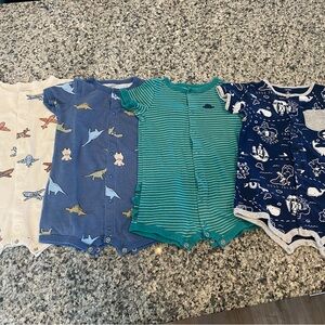Carter's Baby Rompers in Blue and Green Tones